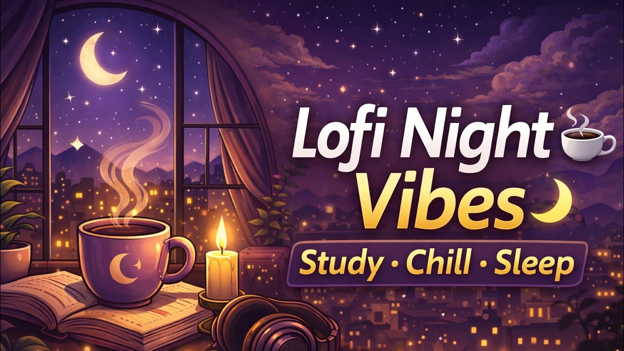 Lofi Night Vibes ☕ Relaxing Lofi Beats for Study, Chill & Sleep | Cozy Coffee Shop Ambience