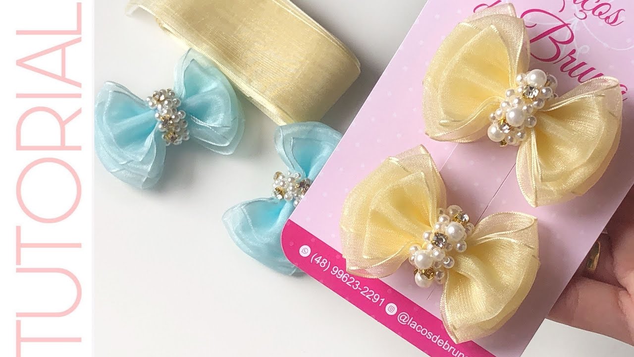 Laço Cruzado Duplo com Organza Fácil