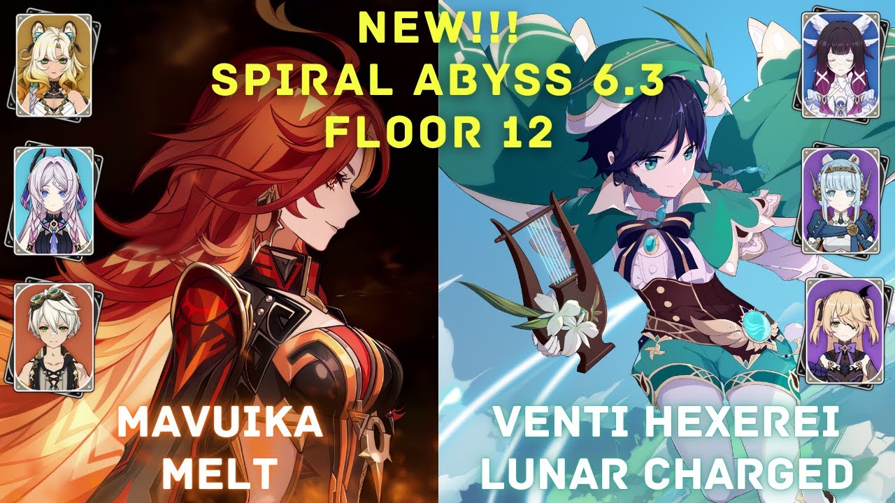 NEW!! Genshin Impact 6.3 Spiral Abyss Floor 12 | C0 R1 Mavuika Melt & C0 Venti Hexerei Lunar Charged