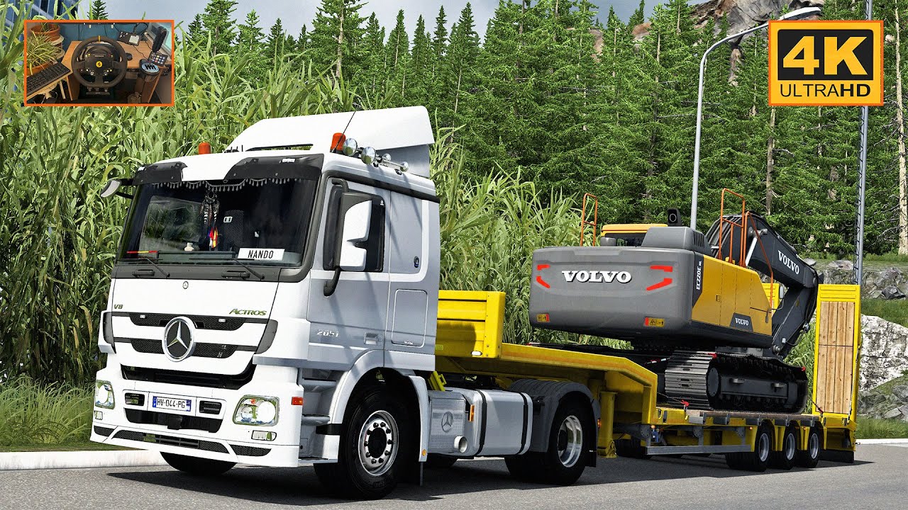 Mercedes Actros MP3 2051 V8 in Grand Utopia | Malterre - Pierre | ETS2 Gameplay 4K + wheel cam