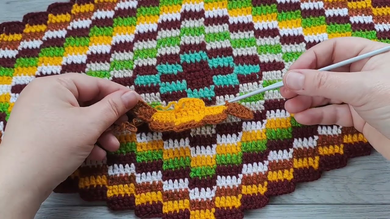 Вяжу коврик из остатков, не могу остановиться ! I'm knitting a rug from the leftovers, I can't stop!