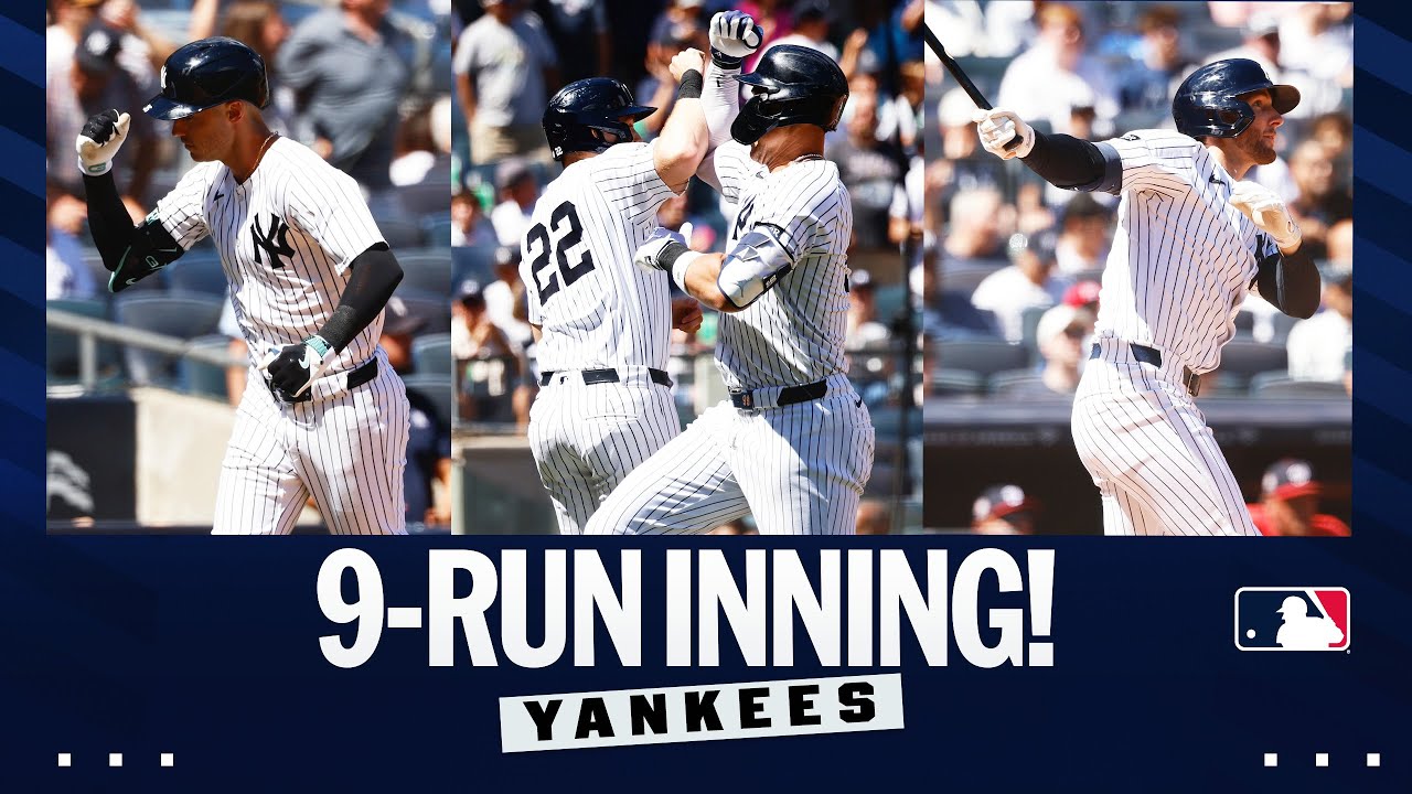 FULL INNING: Yankees mash four home runs, score 9 runs total in the 3rd inning!