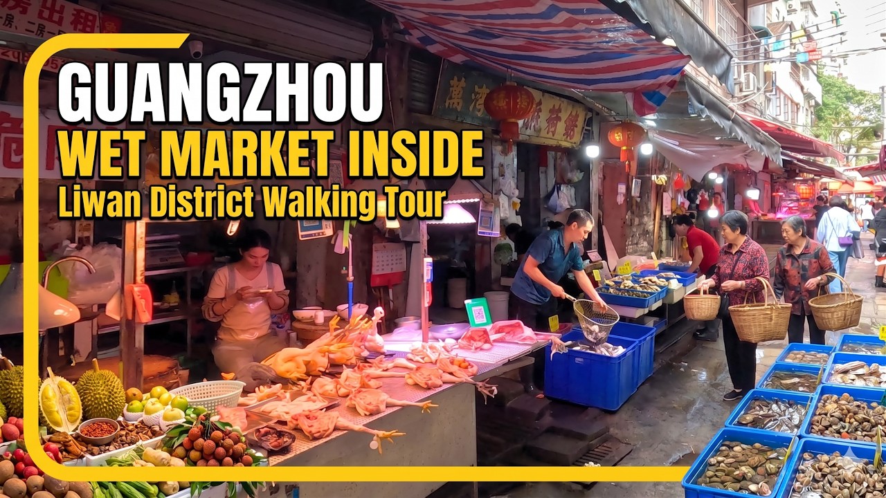 Inside a Real Traditional Chinese Market in Guangzhou | Liwan District Walking Tour