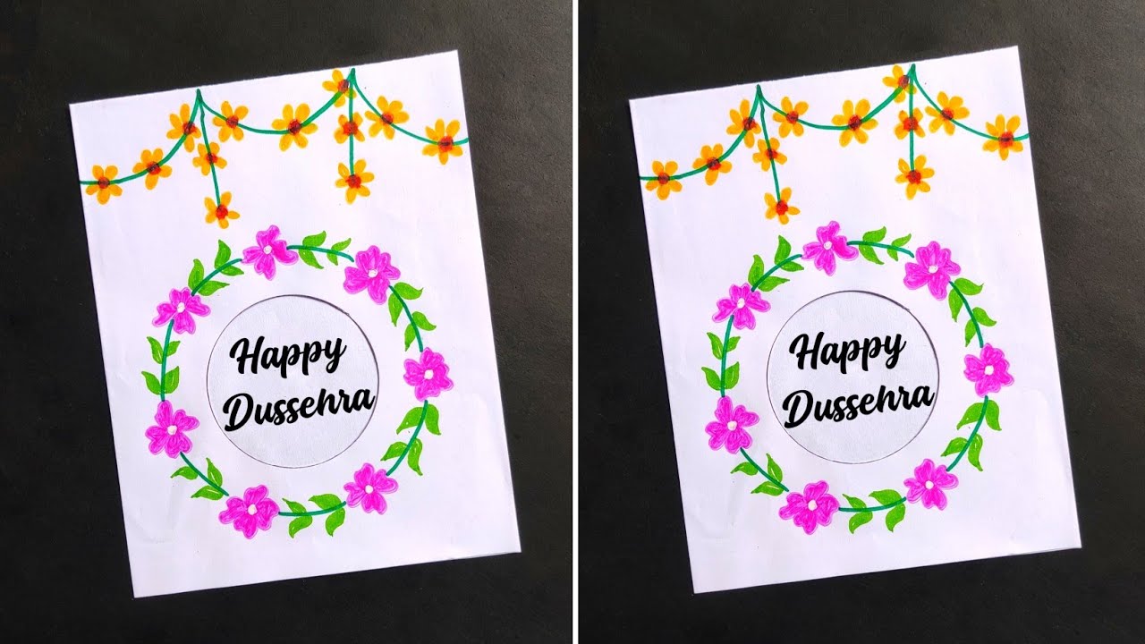Happy Dussehra Greeting Card | How to make greeting card for dussehra | Happy Navratri 