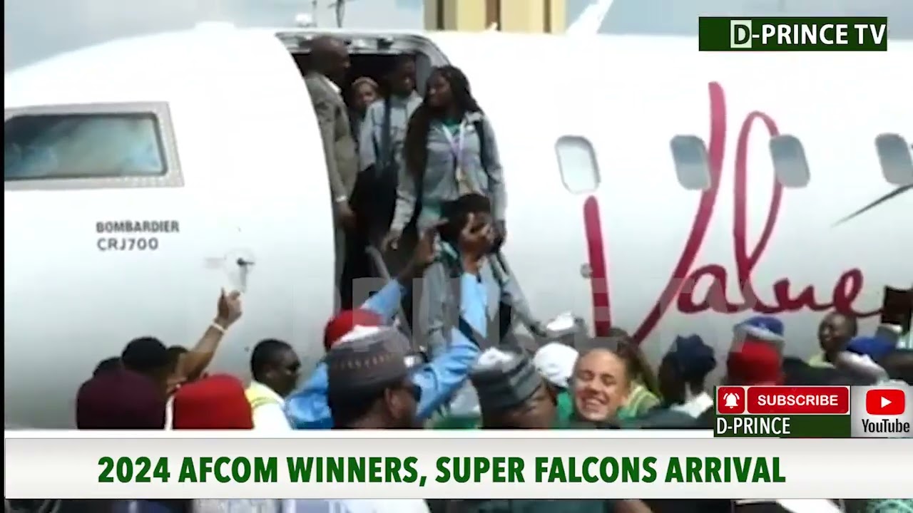 NIGERIA WAFCON WINNERS SUPER FALCONS ARRIVAL