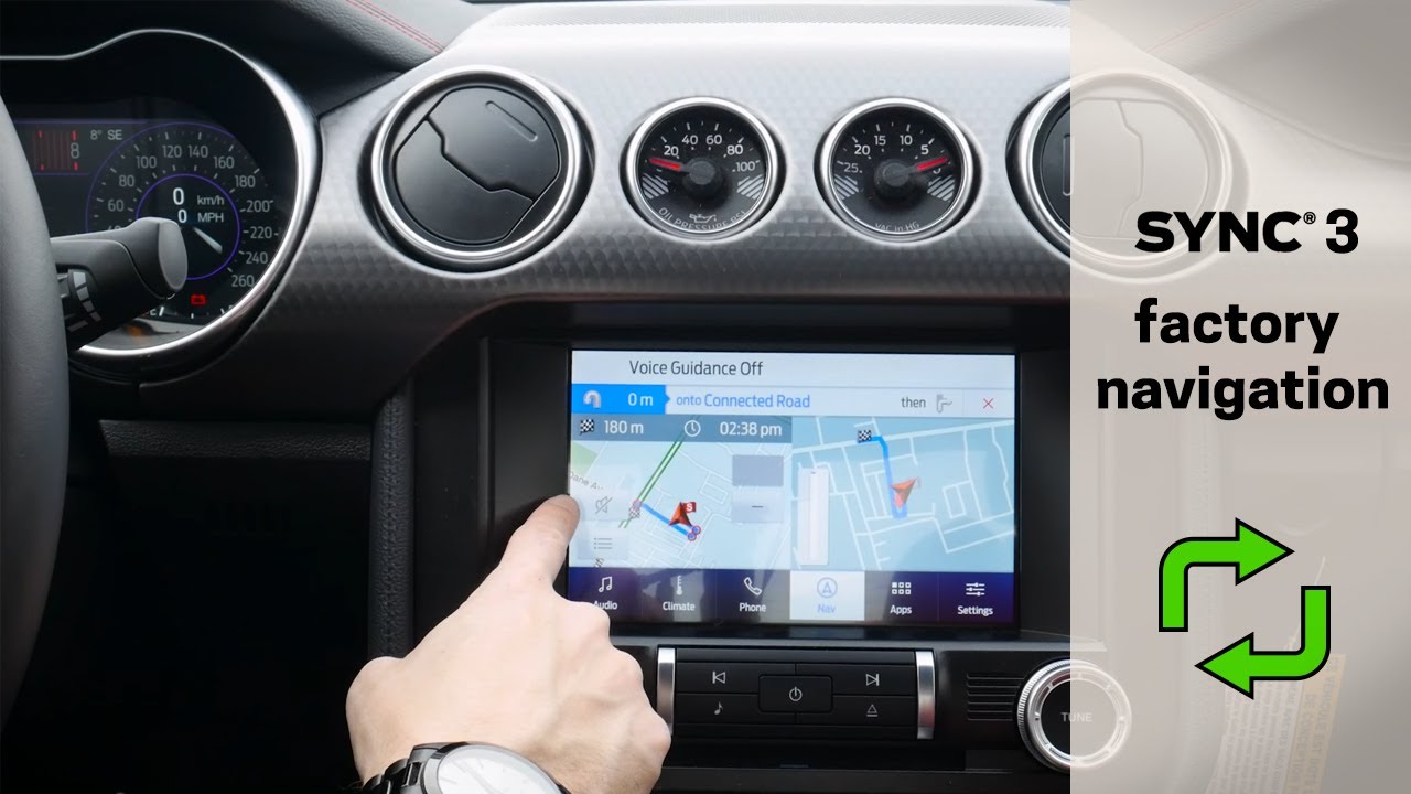 Factory navigation in the 2019-2023 Ford Mustang