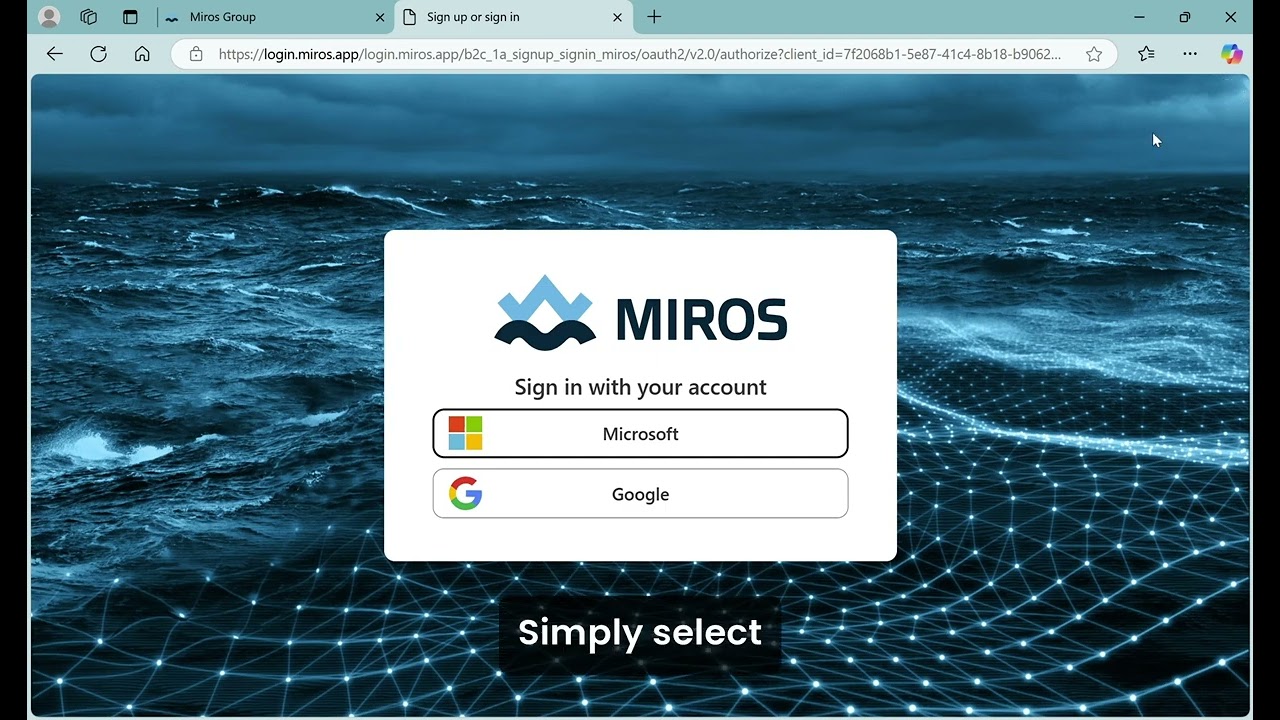 Miros Cloud Sign in Demo