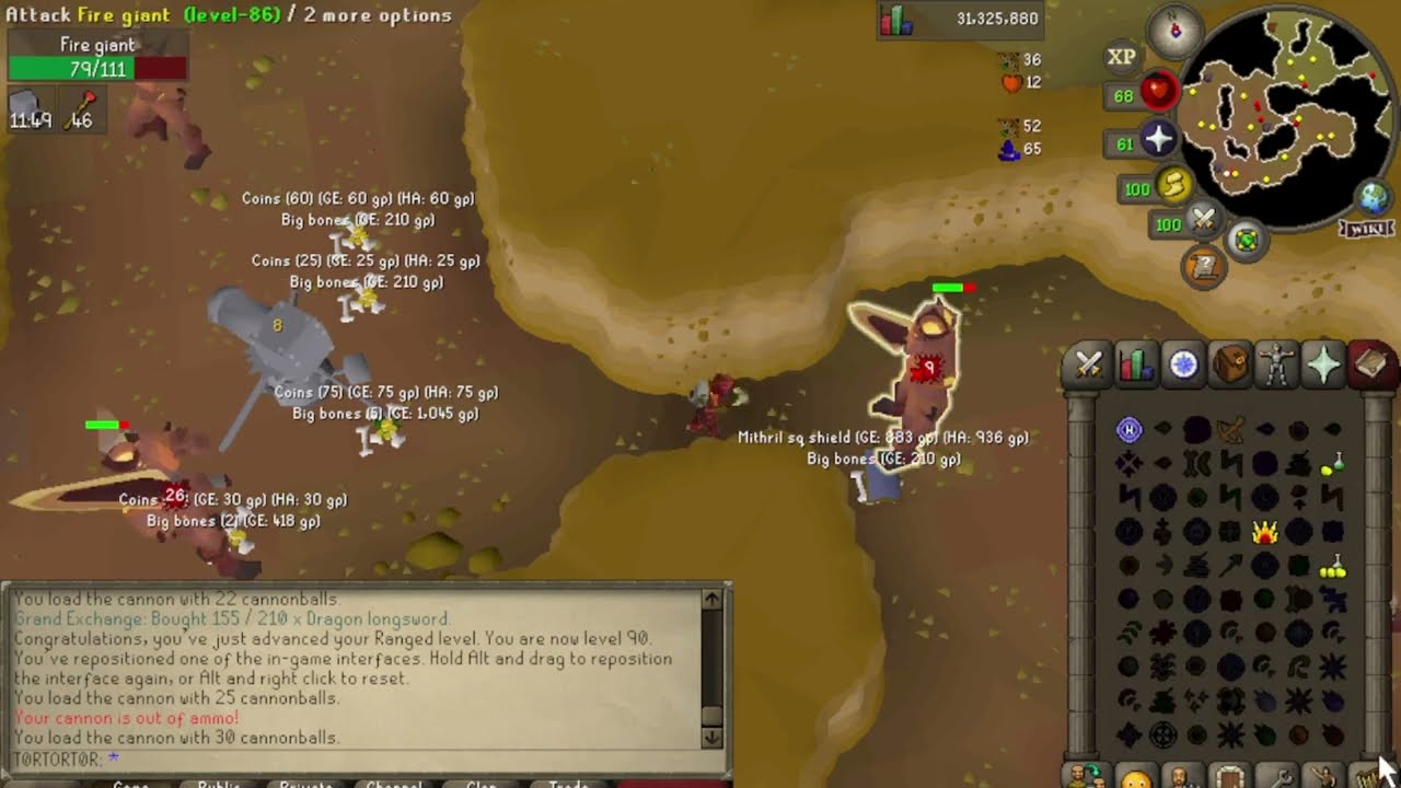 OSRS Fire Giant Slayer Task - Range/Cannon Safespot
