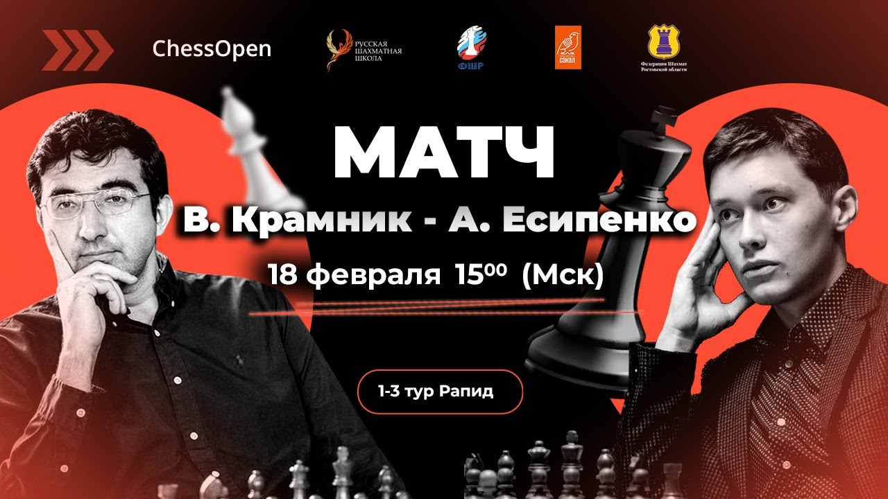 Владимир Крамник - Андрей Есипенко «Матч дружбы». Рапид. 1 - 3 тур