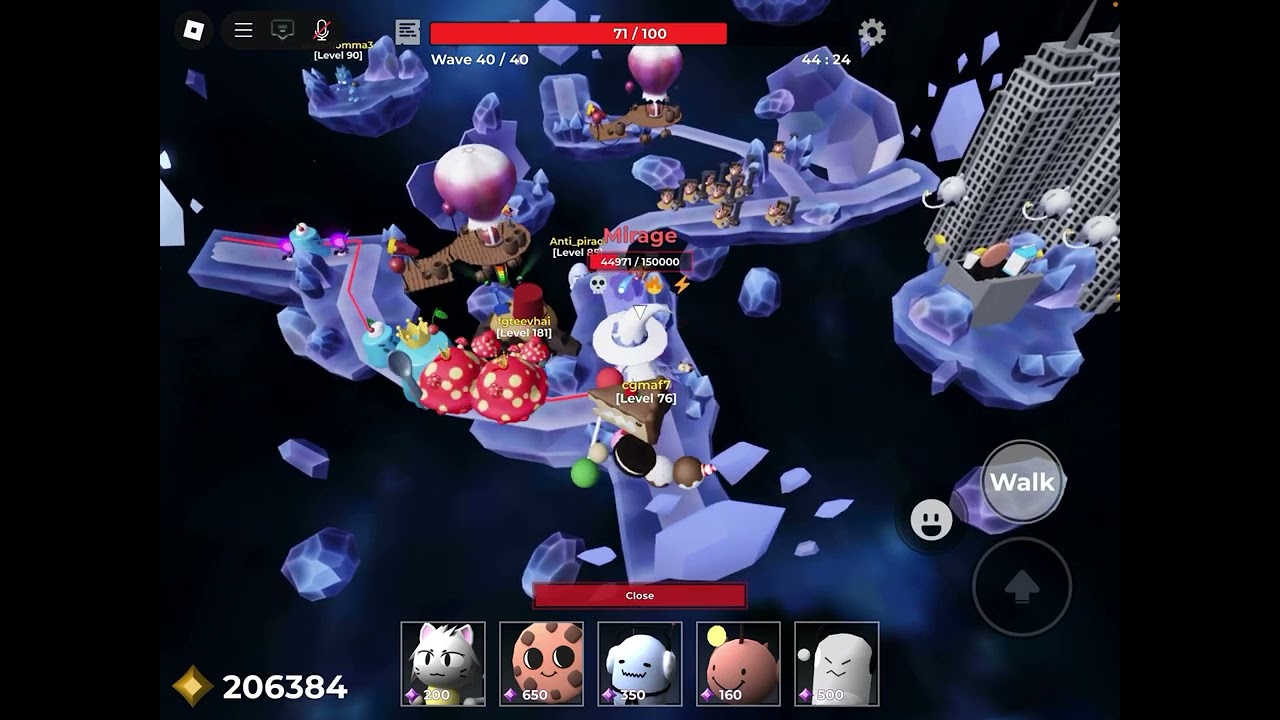 BARELY beating hard mode mirage. (Tower heroes relentless reflections)