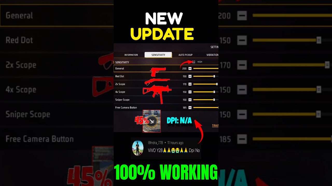 New Settings ⚙️| Vivo Y28 📲 Sensi + Dpi || 2025 Free Fire ⚡ Highlights