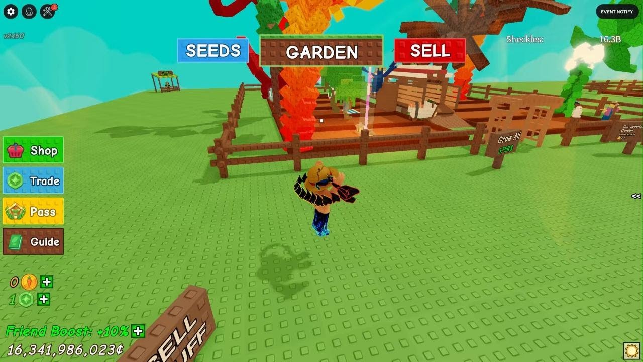 On joue Grow a garden