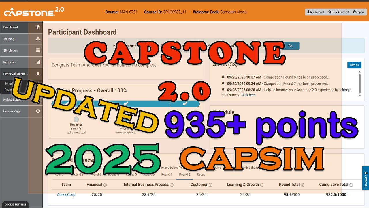 capsim capstone 2.0 round 1 decisions 2025 (Score 930+)