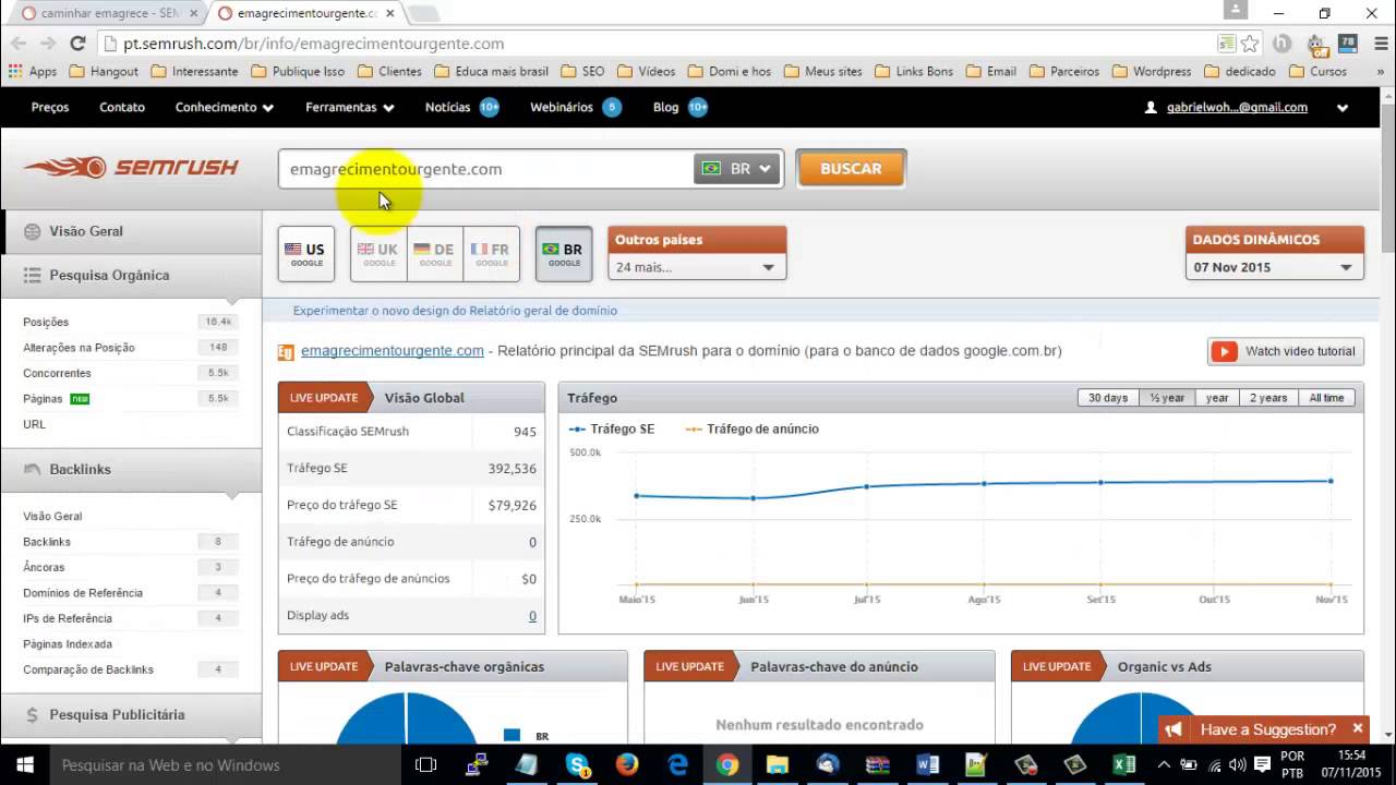 V&iacute;deo 02 SemRush Analise de Palavras Chave