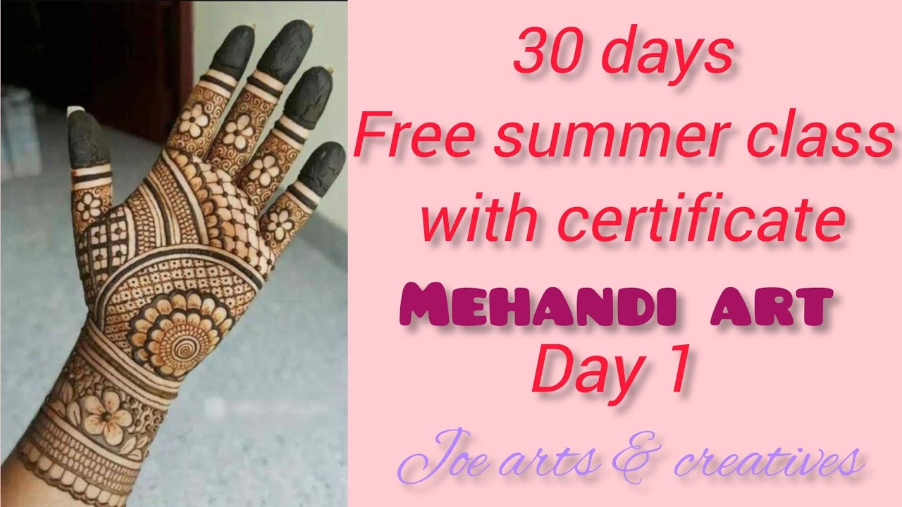 Free summer 30 days course # Mehandi class in Tamil with certificate Day 1 @Joe arts and creatives #
