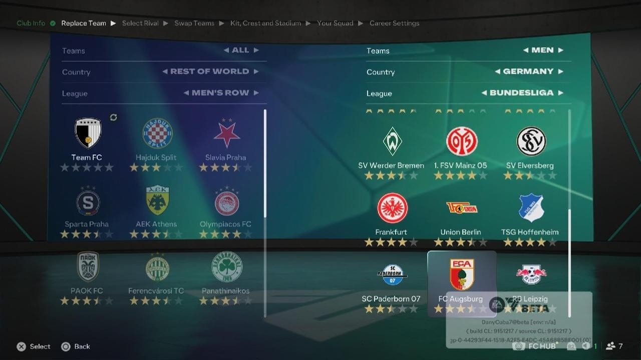 EA SPORTS FC 27 BETA Carrer mode create clubs