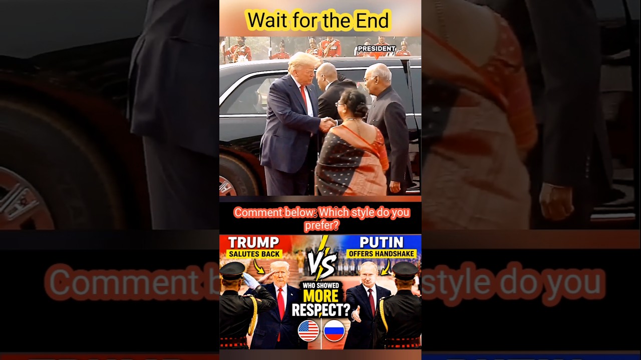 Trump's Salute vs Putin's Handshake 😳🇺🇸🇷🇺 Who Showed More Respect? 🔥 #facts #modi  #trump  #putin