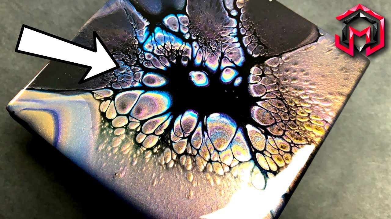Bloom Technique Acrylic Pour | Make Coasters from Tiles