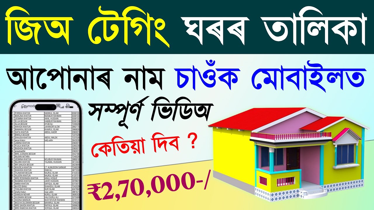 Geo tagging house final list/jio tag house list assam/jio tagging house list 2025-26