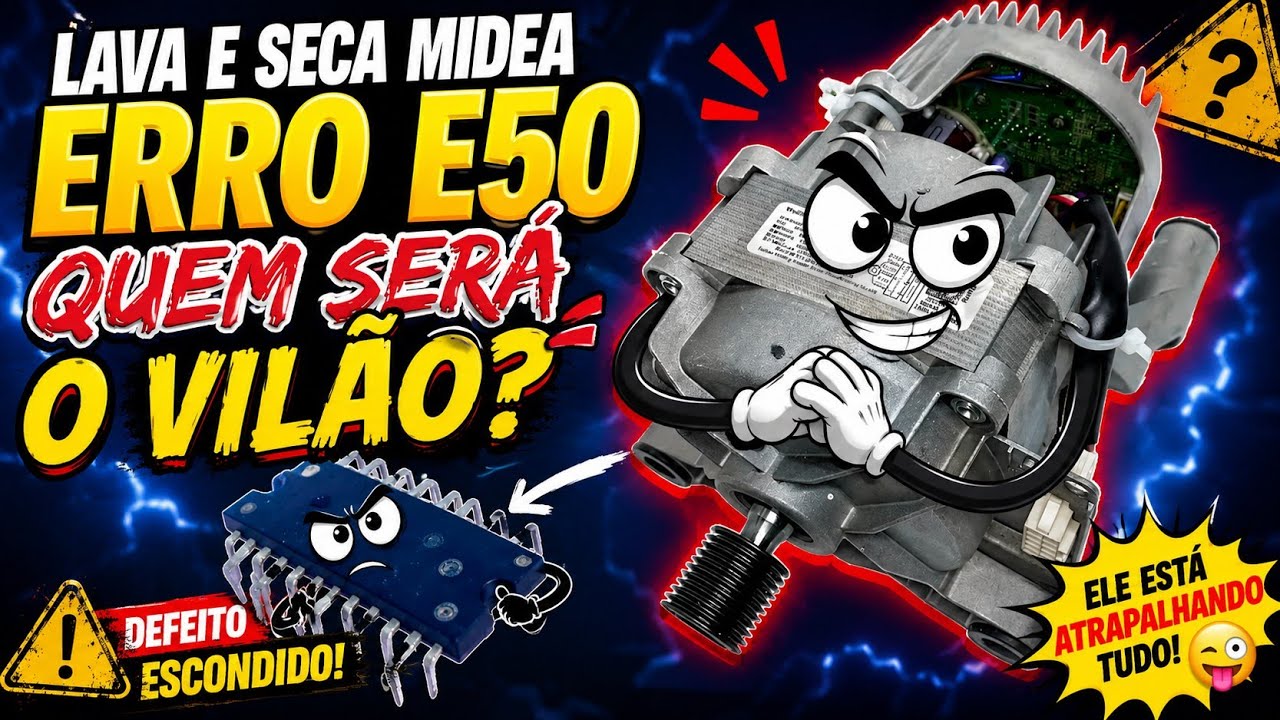 ➡️ LAVA E SECA MIDEA ERRO E50. NÃO PULE O VÍDEO, APRENDA A ENTENDER O QUE ACONTECE DE VERDADE 😱