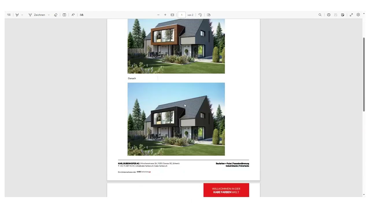 KABE Farbgestaltungs App - Projekt speichern