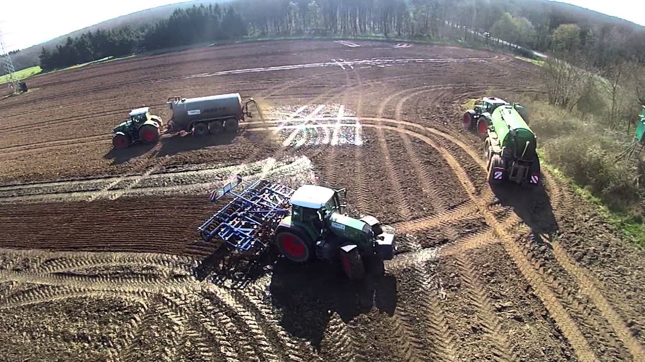 [GoPro/Phantom] 4x Fendt 936,930,927 & 820 Vario beim Gärsubstratausbringen & Einarbeiten | HD