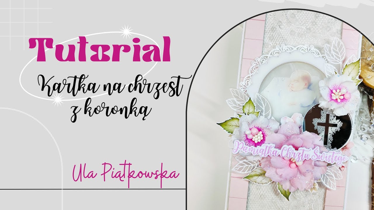 Koronkowa kartka na chrzest święty - tutorial