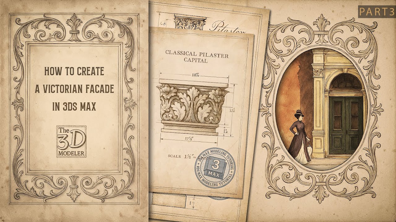 Beginner tutorial: How to create a Victorian facade in 3Ds Max (Part3)