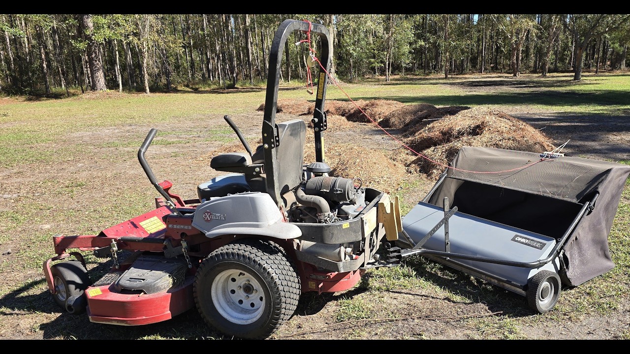 Yard Sweeper Vs Septic Mound #review #lawncare #lawn #lawnmaintenance #exmark #exmarkmanufacturing