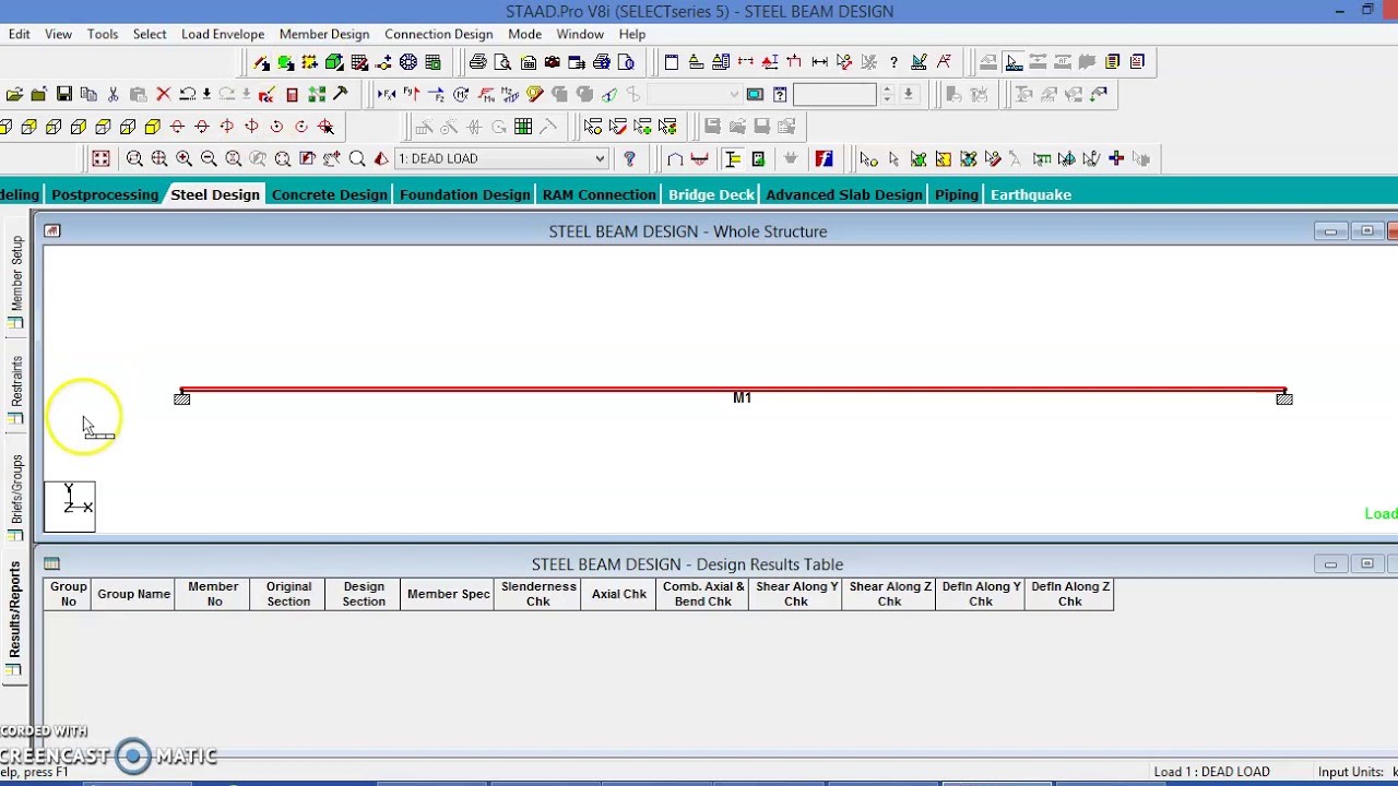 Analysis and design of a steel beam using staad Pro