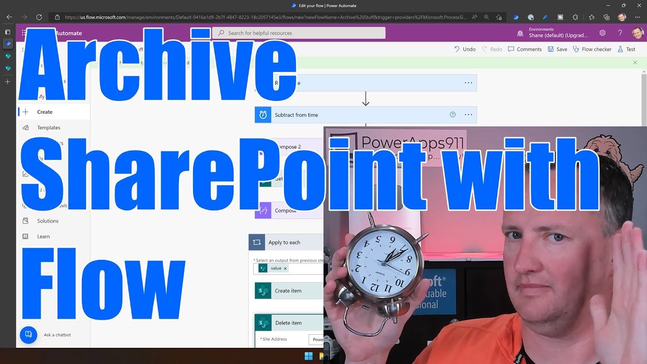 Элемент списка SharePoint для архива Power Automate