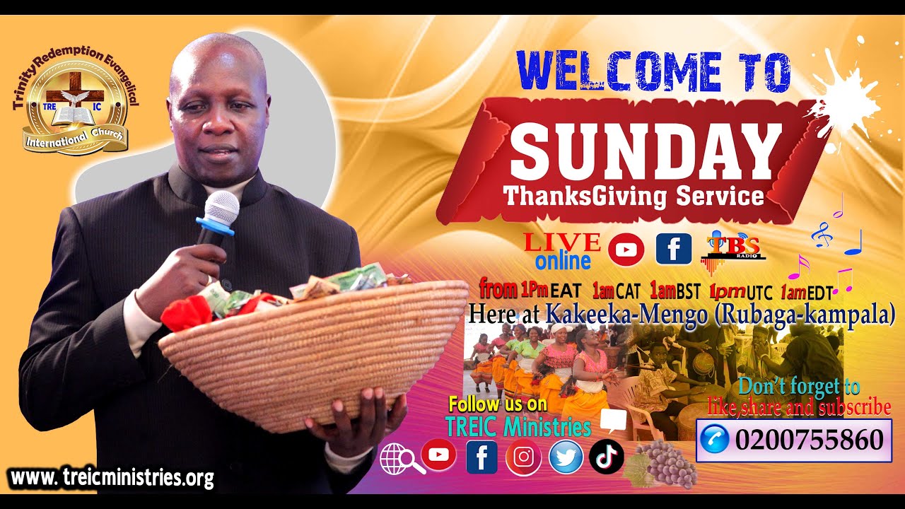 #TBSTV​#TREIC Ministries Thanksgiving Sunday Broadcast | Pr.Johnson Kato Muwanguzi |28 - 09 -2025