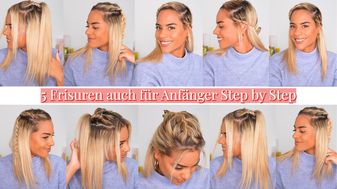 Frisuren für mittel Haare | Auch Flechtfrisuren für Anfänger | Leichte & schnelle Alltagsfrisuren