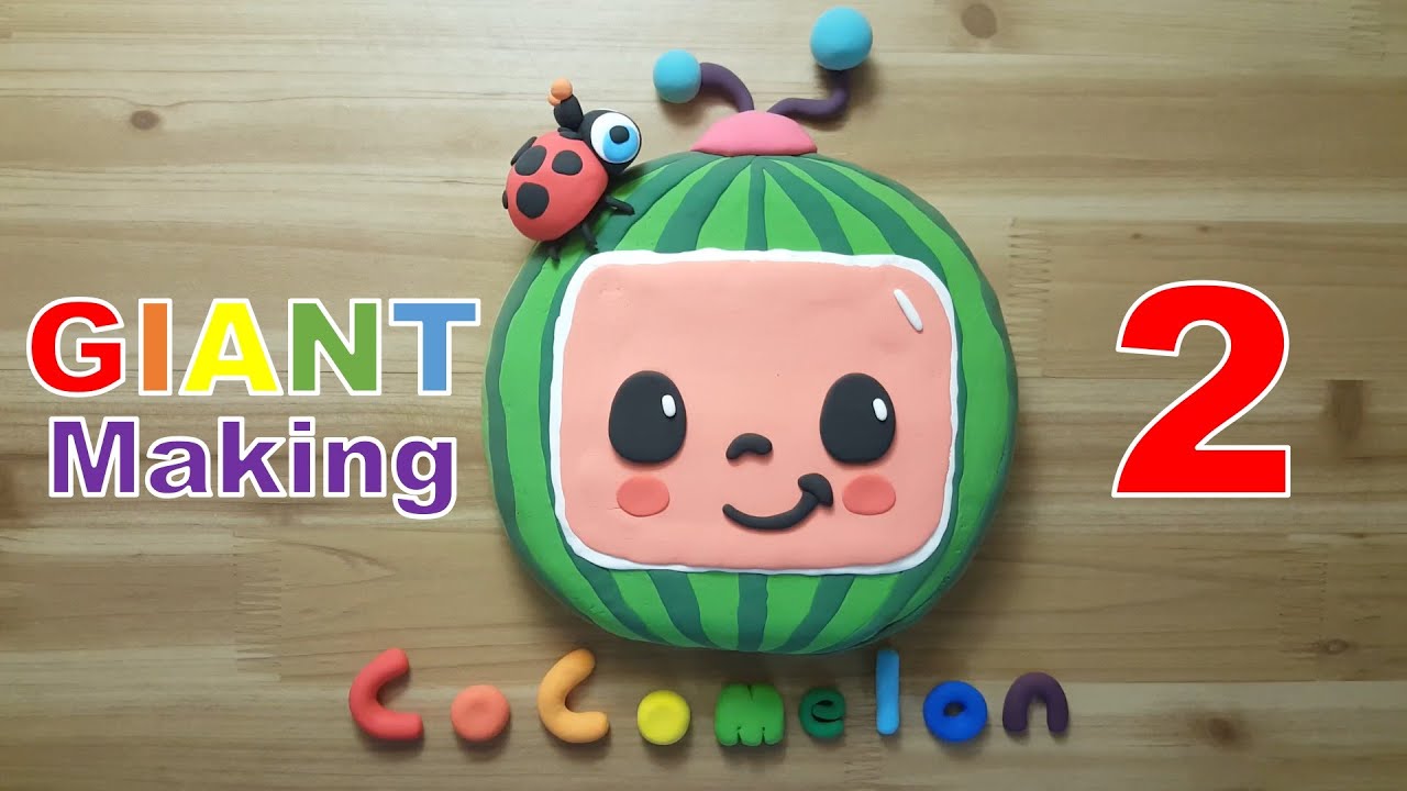 Giant cocomelon clay cracking making 거대 코코멜론 클레이로 만들기 2