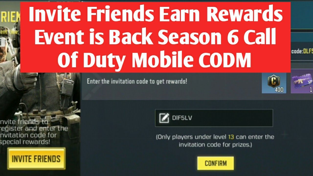 Invite Friends Earn Rewards Event is Back Season 6 Call Of Duty Mobile CODM