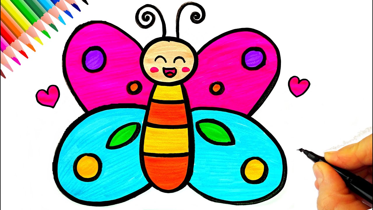 &Ccedil;ok Kolay Kelebek &Ccedil;izimi 🦋 Kelebek Nasıl &Ccedil;izilir?  How To Draw a Butterfly Easy - Kelebek &Ccedil;izimi