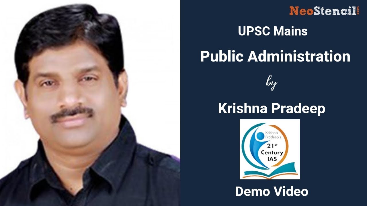 Public Administration | Krishna Pradeep | UPSC Mains | Demo Video | KP IAS | NeoStencil
