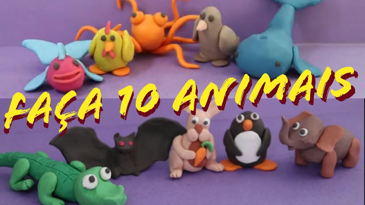 Faça 10 Animais de Massinha de Modelar! Como Fazer Bichinhos - Passo a Passo!