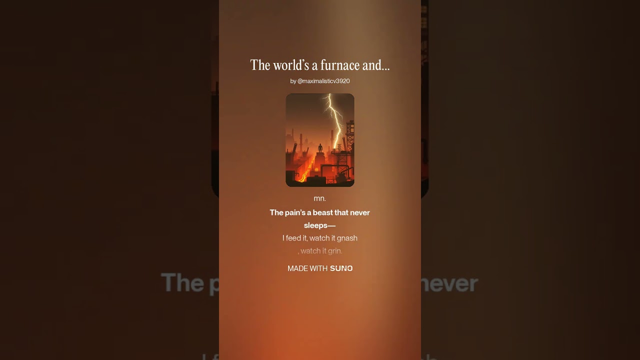 The world’s a furnace and I’m the coal