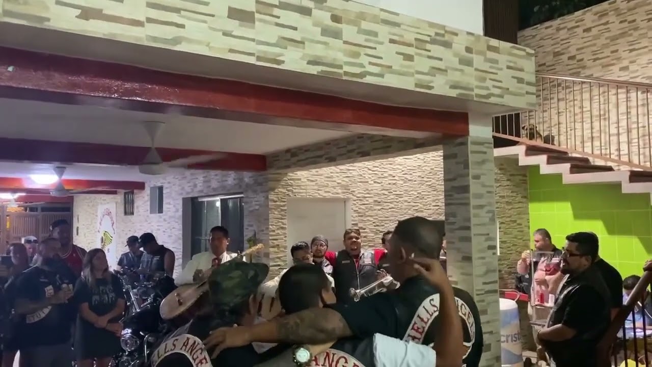 Hells Angels Clubhouse, Cancun Mexico, Memorial Mariachi performance of El Rey.