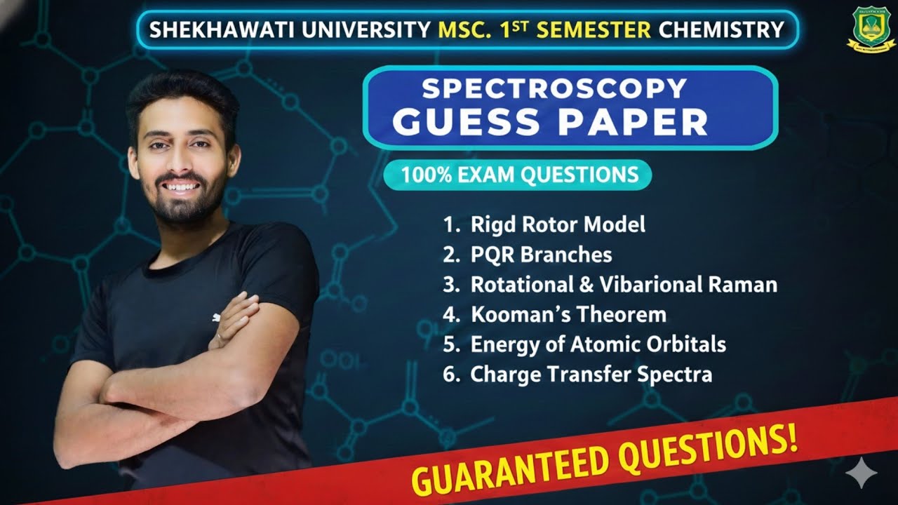 Spectroscopy Most Important Questions 2026 | M.Sc Chemistry 1st Semester | PDUSU Sikar