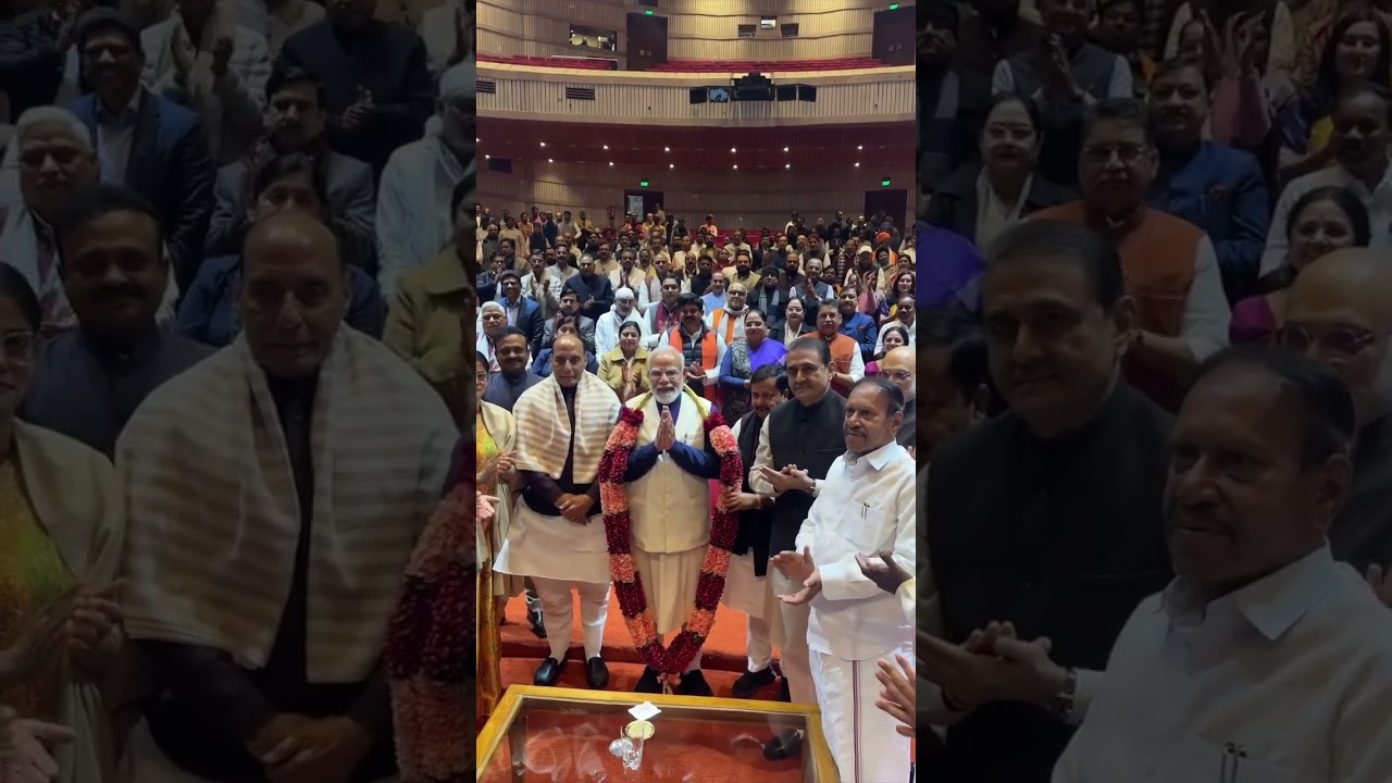 PM Narendra Modi Felicitated for Leadership at NDA Parliamentary Party Meeting