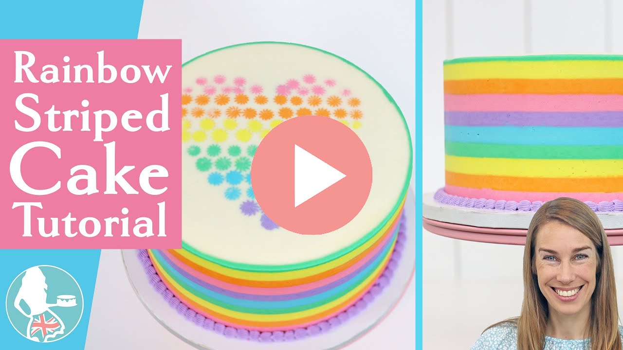 Rainbow Striped Cake