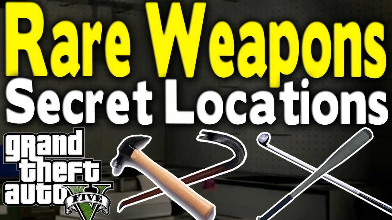 GTA 5 - ALL SECRET & RARE MELEE WEAPON LOCATIONS (Bat, Golf Club, Hammer, & Crowbar) [GTA V]