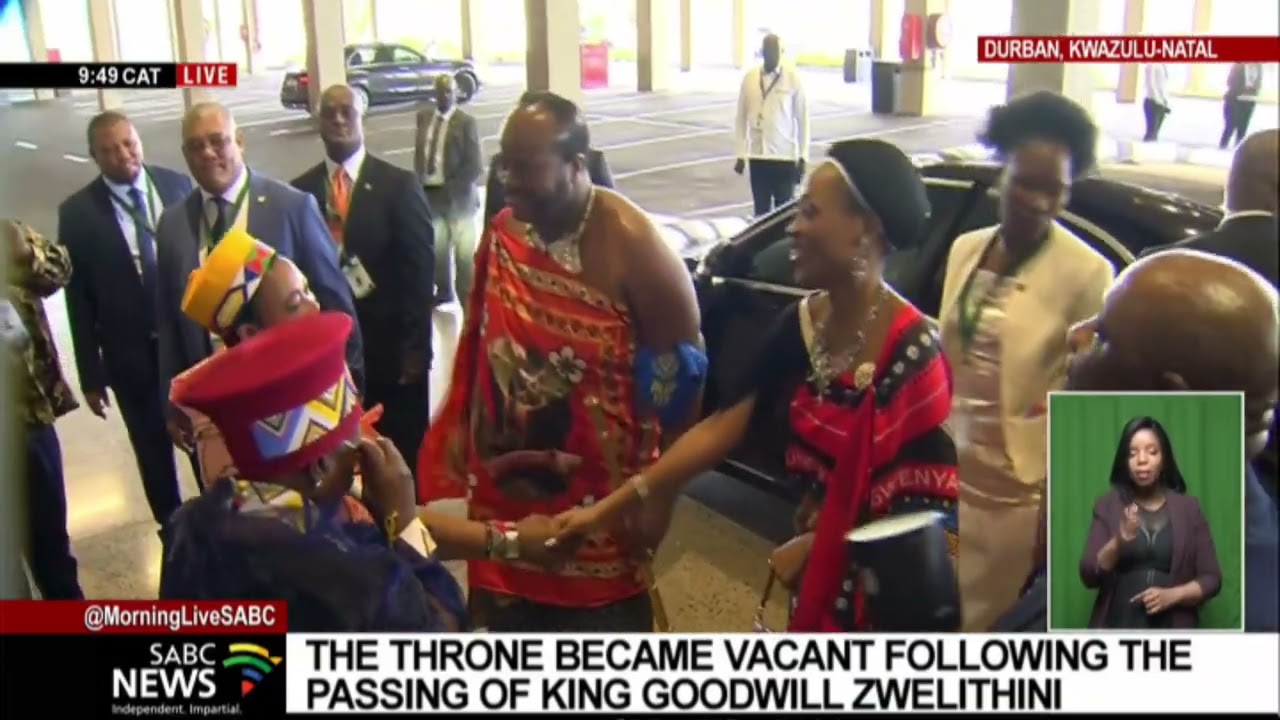 His Majesty King Mswati III of Eswatini arrives for the AmaZulu King's coronation