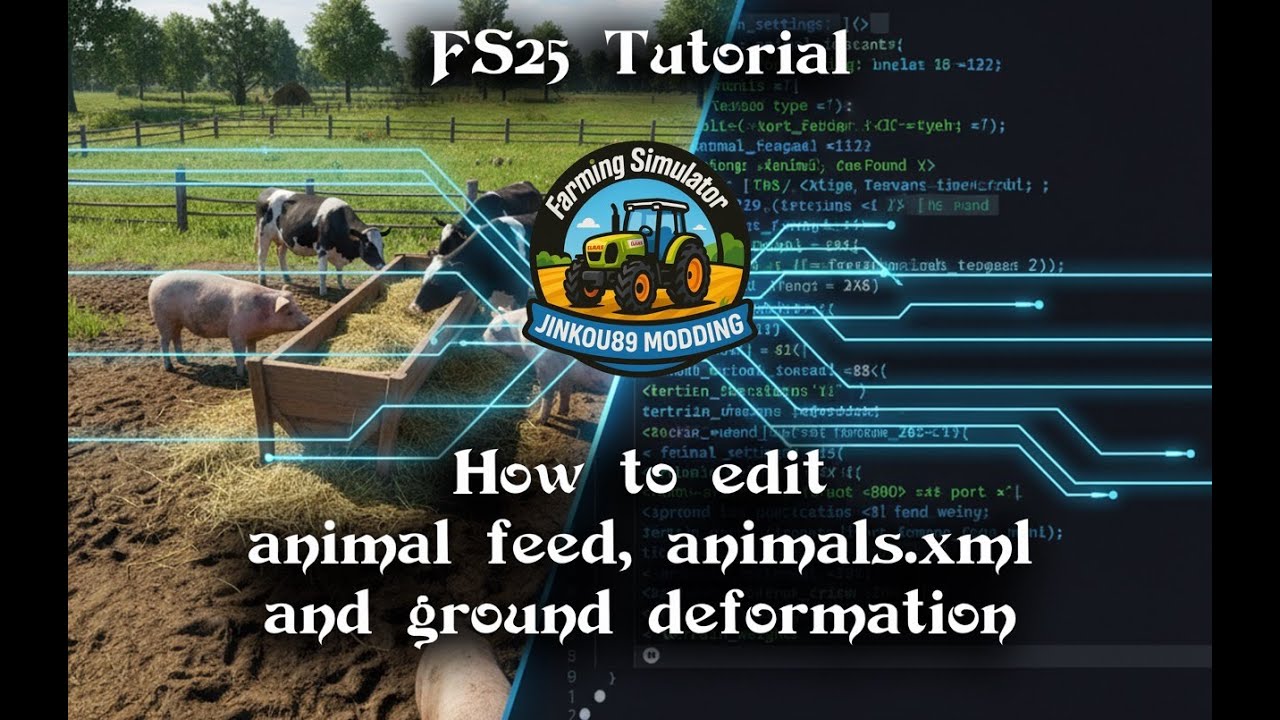 FS25 - How to edit animal feed, animals xml and ground deformation for Riverbend Springs Multifruit