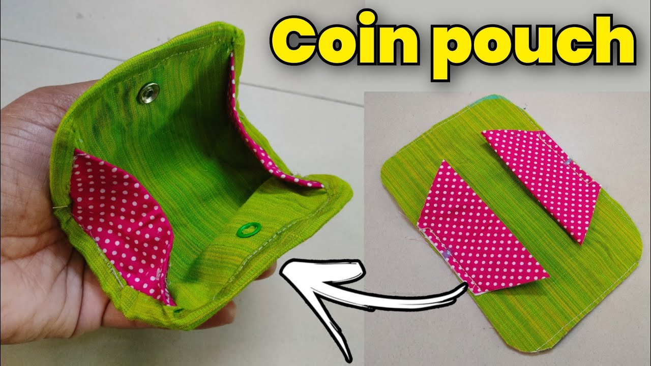 Cute 😍 coin pouch cutting and stitching/ Pouch making at home/ bag cutting and stitching/ potli bag 