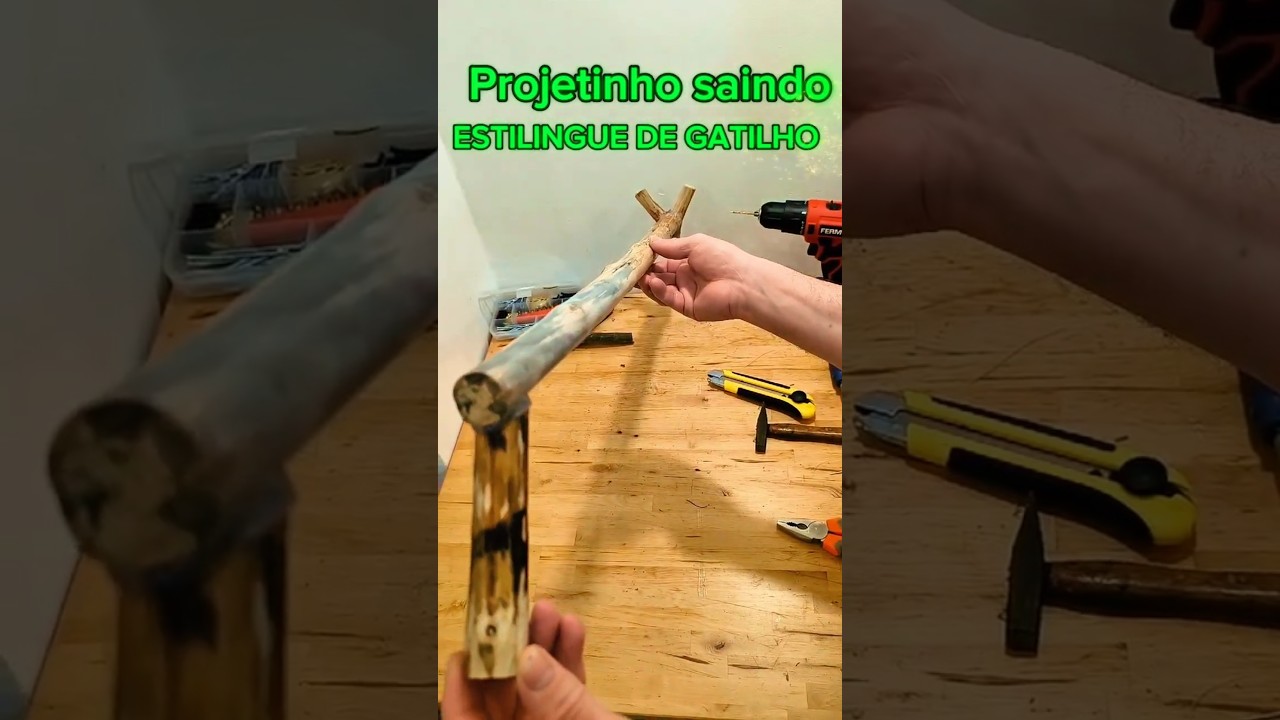 #ESTILINGUE DE GATILHO SAINDO #diy #estilingue #setra #baladeira