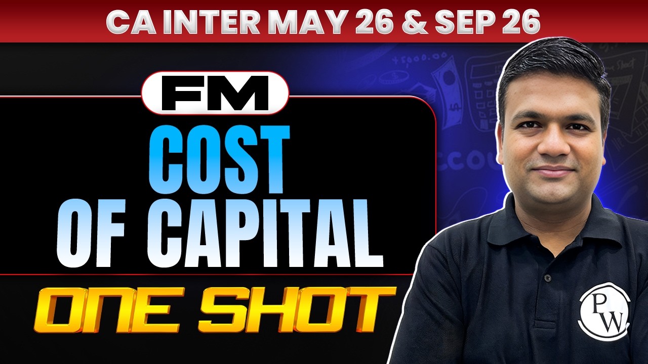 CA Inter FM: Cost of Capital | FM One Shot Revision | CA Inter May26 & Sep26 | CA Sunil Keswani