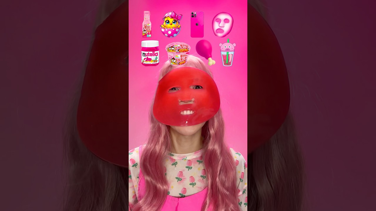 ASMR Mukbang 💖 Barbie Girl Eating Pink Food #shorts #food #asmr #mukbang #challenge #funny